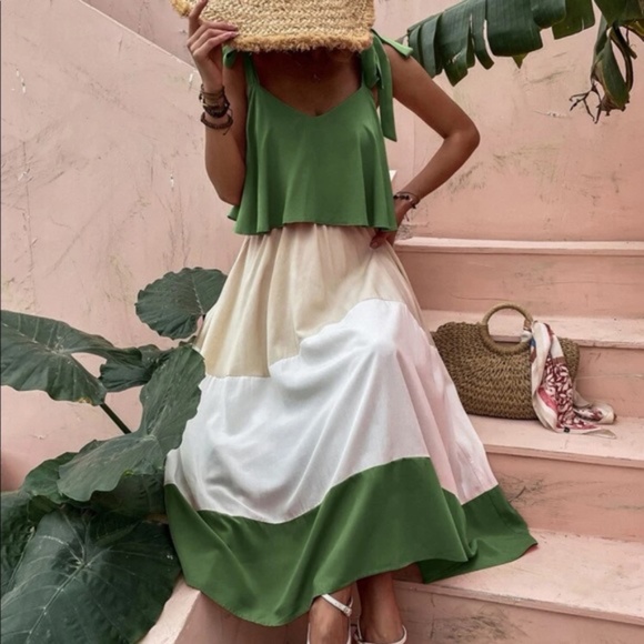 Bohemian Color Block Maxi Dress - Picture 11 of 12